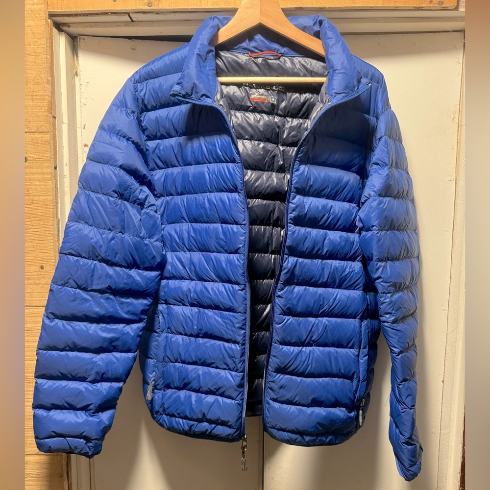 HAWKE & CO. Packable Down Filled Super Light Jacket Blue Size M EUC